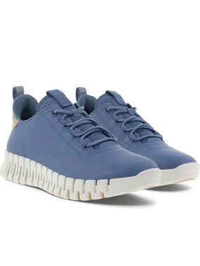 ECCO Women's Retro Blue GRUUV Sneakers with White Sole